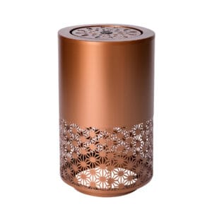 20.9 inch metal cutout outdoor water fountain with LED lights candle style freestanding design on white background