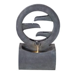 metal leaf cutout water wall fountain with LED lights on white background modern vertical outdoor fountain product view