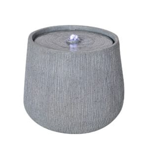 small bowl outdoor water fountain with LED light on white background tabletop polyresin fountain product view