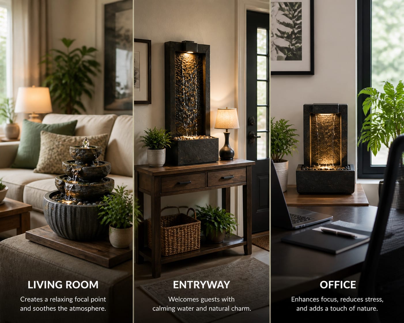 Indoor Fountain Placement Ideas (Living Room, Entryway & Office) | AgedFlow